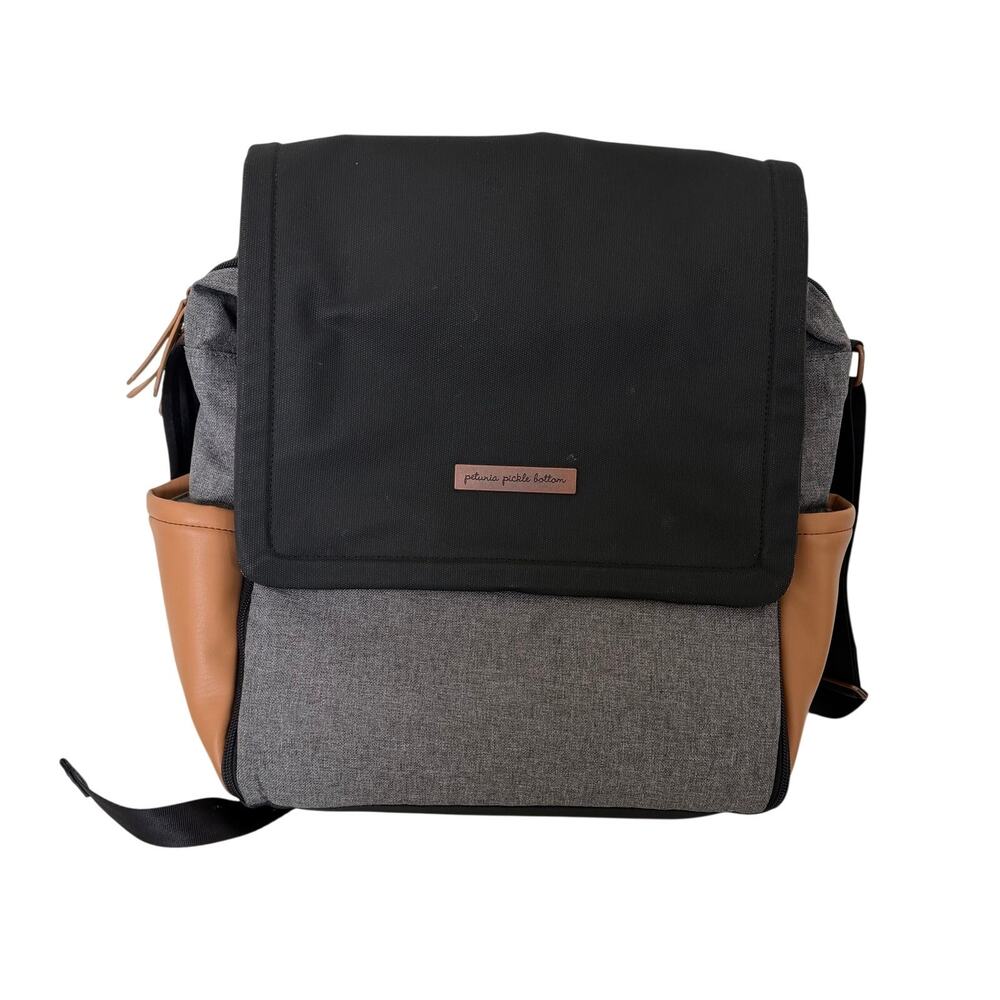 Petunia Pickle Bottom Boxy Diaper Bag Backpack in Graphite/Black